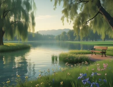 Serene Lakeside Landscape