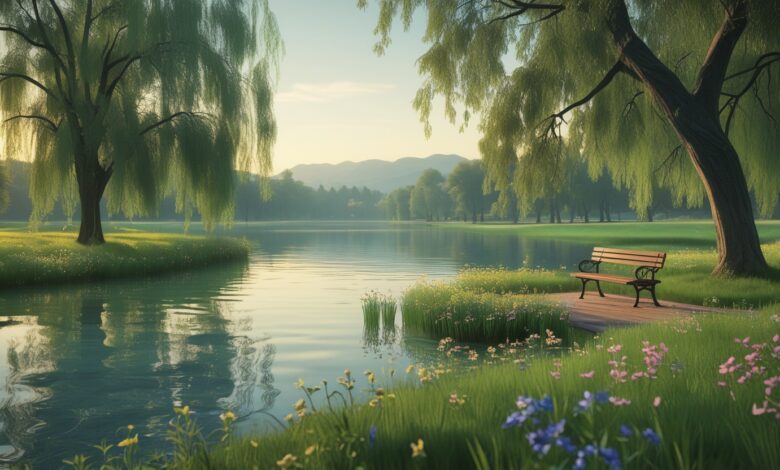 Serene Lakeside Landscape